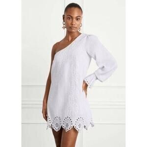 NWT Hill House Women’s The Mila Dress – White Linen Eyelet One Shoulder – Small
